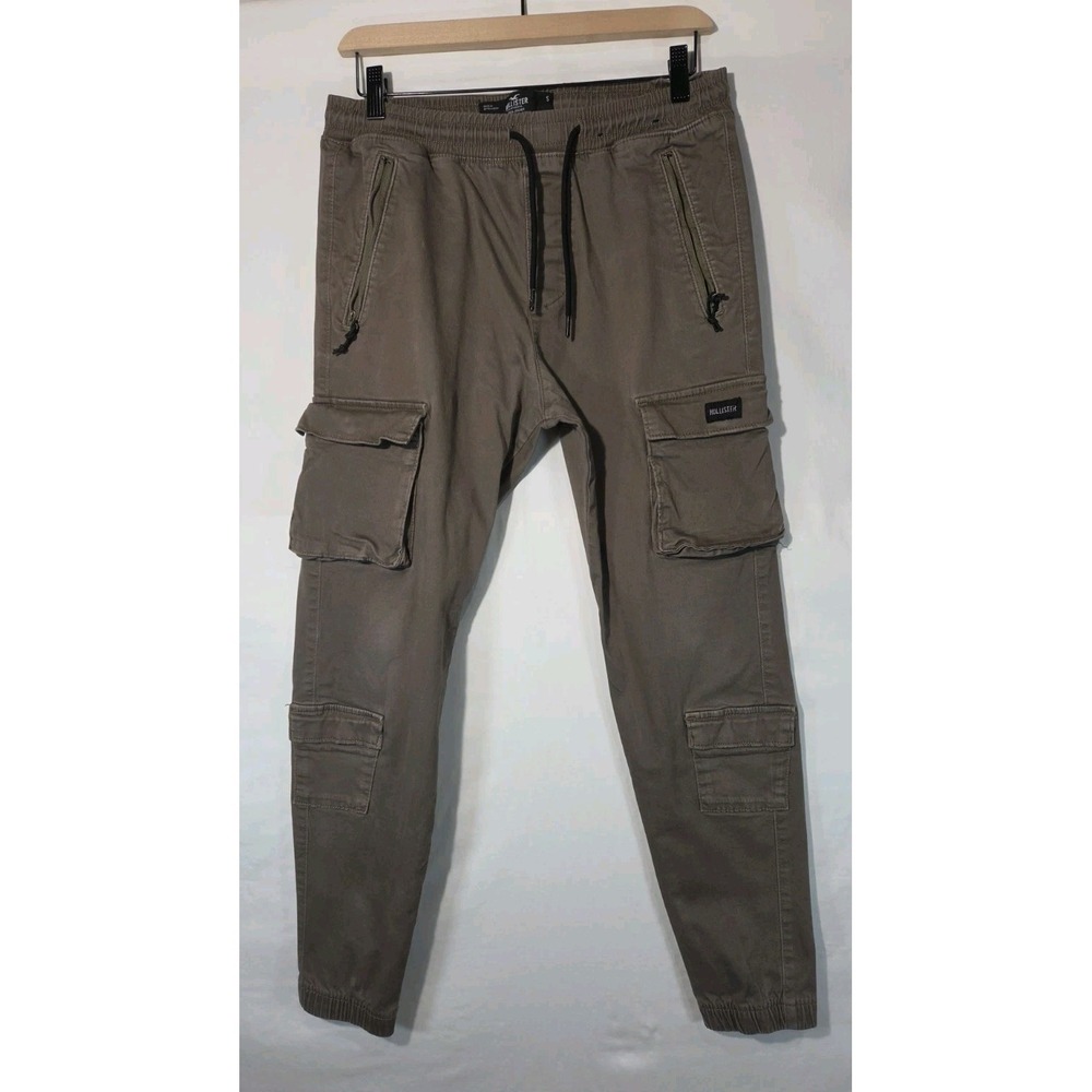Hollister Cargo Jogger Mens Small Olive Good Advanced Stretch Utility Pants